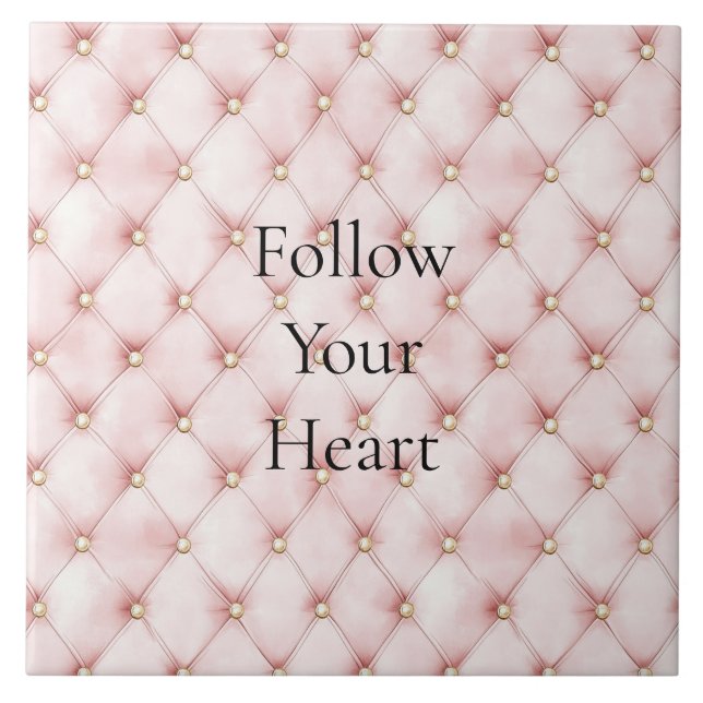 Pink Blush Gold Tufts Tile (Front)