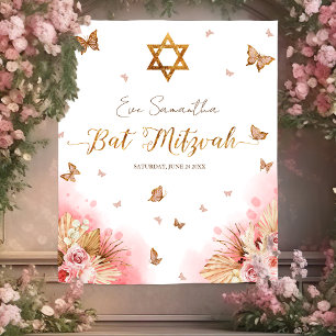Pink Blush Gown Bat Mitzvah Backdrop Tapestry