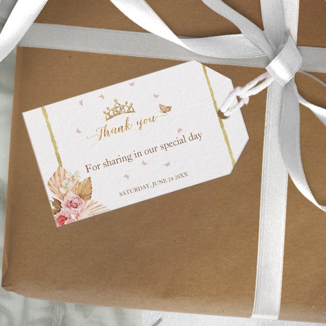 Pink Blush Gown Quinceanera Gift Tags (Creator Uploaded)