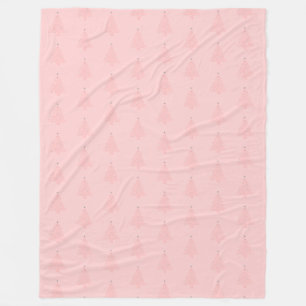 Pink blush grey accent Christmas tree stylish Fleece Blanket