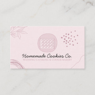 Pink Blush Homemade Heart Cookies Business Card