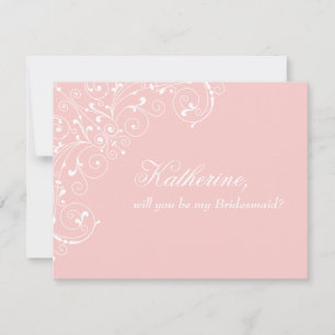 Pink Blush Lovely Will you Be my Bridesmaid Invitation