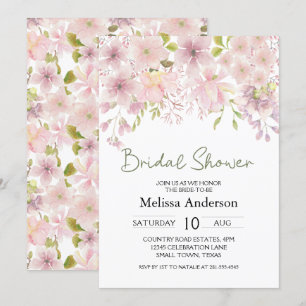 Pink Blush Magnolia Floral Elegant Bridal Shower