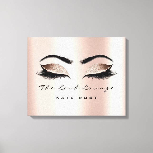 Pink Blush Makeup Artist Beauty Studio Lashes Canvas Print (Front)