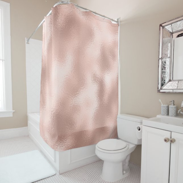 Pink Blush Makeup Artist Lashes Beauty Glass Shower Curtain (In Situ)