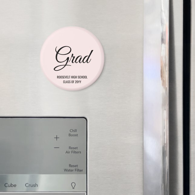 Pink Blush Modern Graduation Party Memory Magnet (In Situ (Fridge))