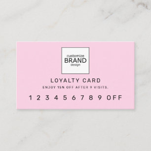 Pink Blush Modern Logo Professional Loyalty Card