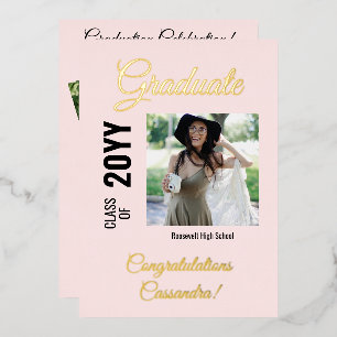 Pink Blush Modern Photo Collage Graduation Party