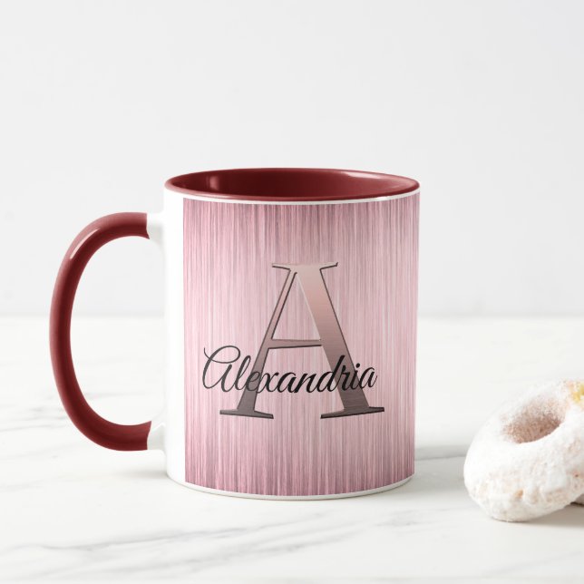 Pink Blush Monogram Mug (With Donut)