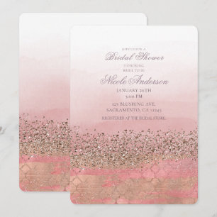 Pink Blush Moroccan Indian Princess Bridal Shower Invitation