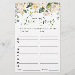Pink Blush Name that Love Song Bridal Shower Game