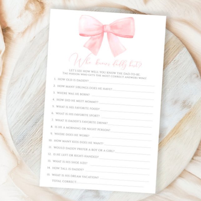 Pink Blush Pastel Bow Who Knows Daddy Best Game (Creator Uploaded)