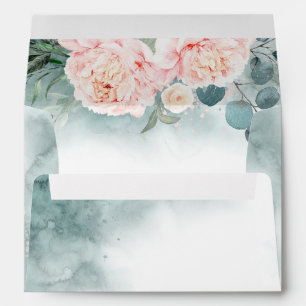 Pink Blush Peonies and Greenery Envelope