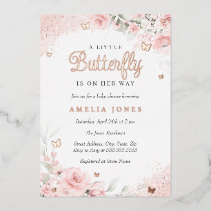 Pink Blush Rose Butterfly Baby Shower