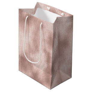 Pink Blush Rose Gold Birthday Medium Gift Bag
