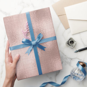 Pink Blush Rose Gold Birthday  Wrapping Paper