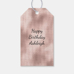 Pink Blush Rose Gold Glam Birthday Gift Tags