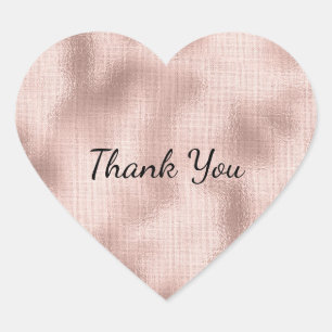 Pink Blush Rose Gold  Heart Sticker