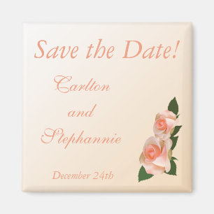 Pink Blush Rose Wedding Magnet Favour