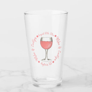 Pink Blush Rosé Wine Glass Bridal Shower Wedding