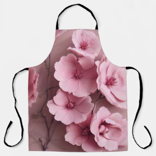 Pink Blush Roses Aesthetic Floral Pattern Apron
