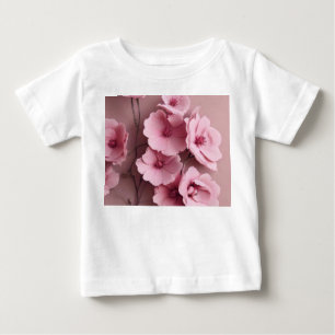  Pink Blush Roses Aesthetic Floral Pattern Baby T-Shirt