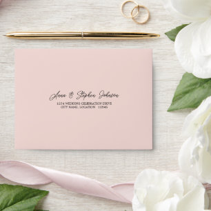 Pink Blush RSVP Return Envelope