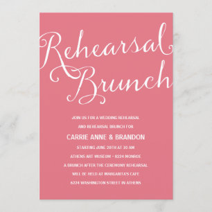 Pink Blush   Rustic Chic Rehearsal Brunch Invitation