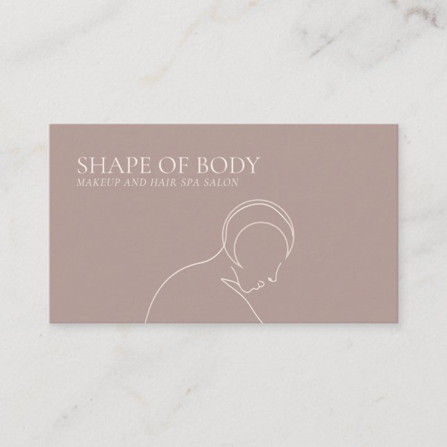 Pink Blush Spiritual Woman Body Feminine Hair Moon Business Card (Front)