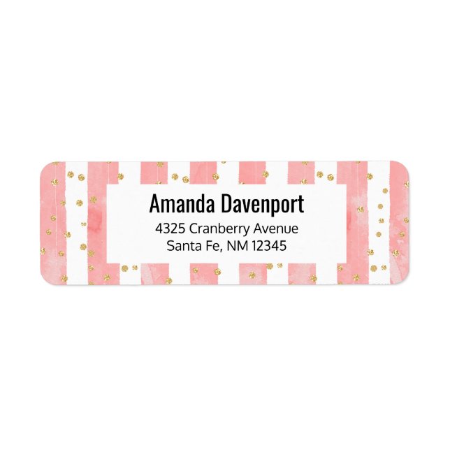 Pink Blush Stripes | Faux Gold Confetti (Front)
