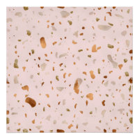 Pink Blush Terrazzo With Gold Copper Spots