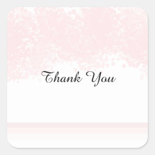 Pink Blush Thank You Square Sticker