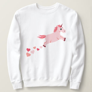Pink Blush Unicorn Hearts  Sweatshirt