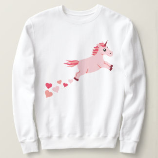 Pink Blush Unicorn Hearts Sweatshirt
