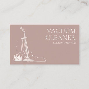 Pink Blush Vacuum cleaner janitorial housekeeper Business Card