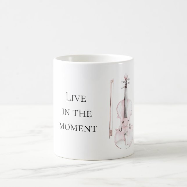 Pink Blush Violin Coffee Mug (Center)