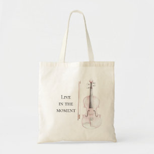Pink Blush Violin Tote Bag