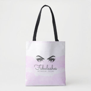 Pink Blush Watercolor Lashes Service Tote Bag