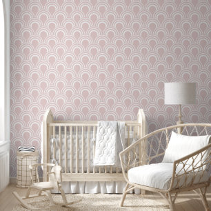 Pink Blush Waves Design Wallpaper