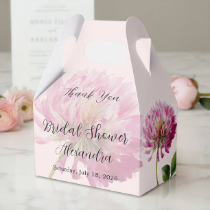 Pink Blush Wild Flower Bridal Shower Thank You Favour Box