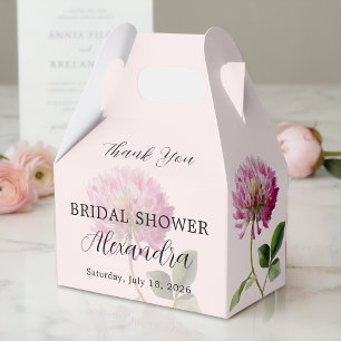 Pink Blush Wild Flower Bridal Shower Thank You Favour Box