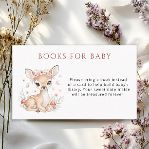 Pink Blush Woodland Deer Girl Books for Baby Enclosure Card