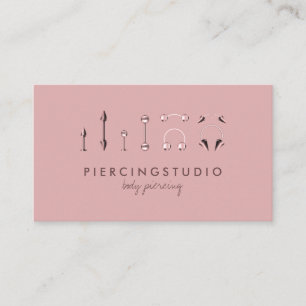 Pink Body Jewellery Boho Chic Store Piercing Business Card