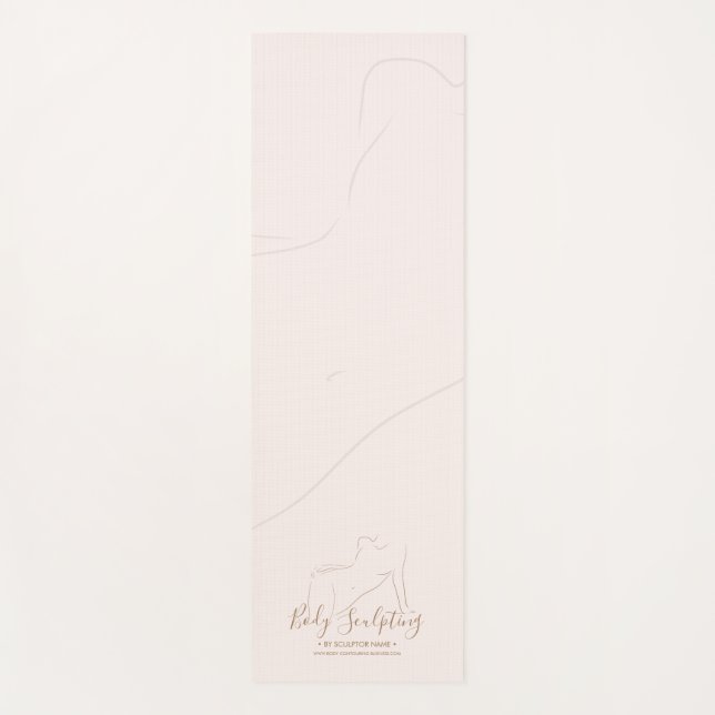 Pink Body sculpt contour beauty tanning Yoga Mat (Front)