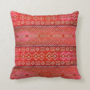 Pink Bohemian BOHO Desert Striped Navajo Pattern Cushion