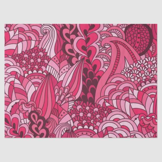 Pink Bohemian Boho MOD Hippy Chic Pattern Tissue Paper (Front)