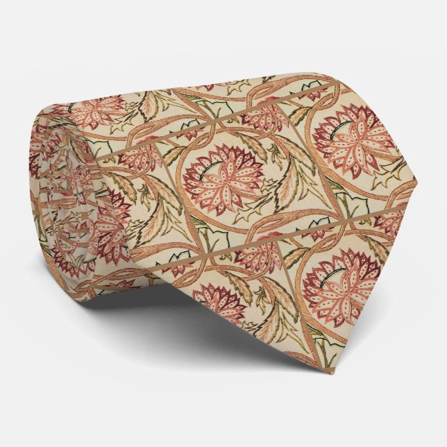 Pink Bohemian Flowers Neck Tie (Rolled)