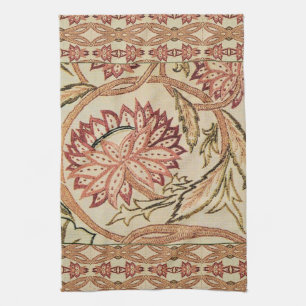 Pink Bohemian Flowers Tea Towel