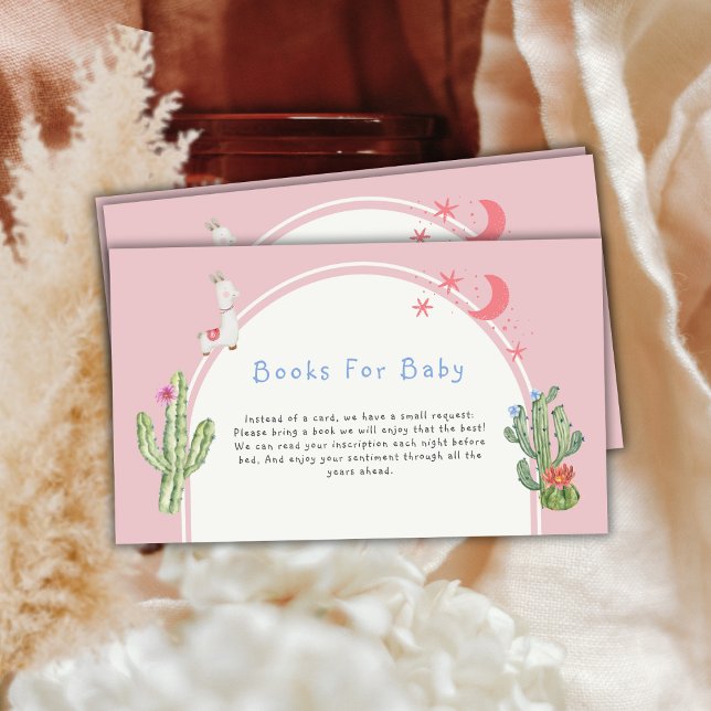 Pink Boho Arch  Cactus Toys Books For Baby Shower  Enclosure Card (Pink Boho Arch Cactus Toys Books For Baby Shower Enclosure Card)