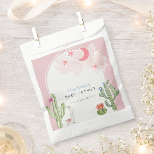 Pink Boho Arch  Cactus Toys Girl Baby Shower  Favour Bags